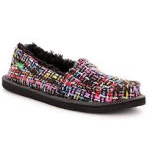 Sanuk Black Tweed Shore Knitty Slip-On